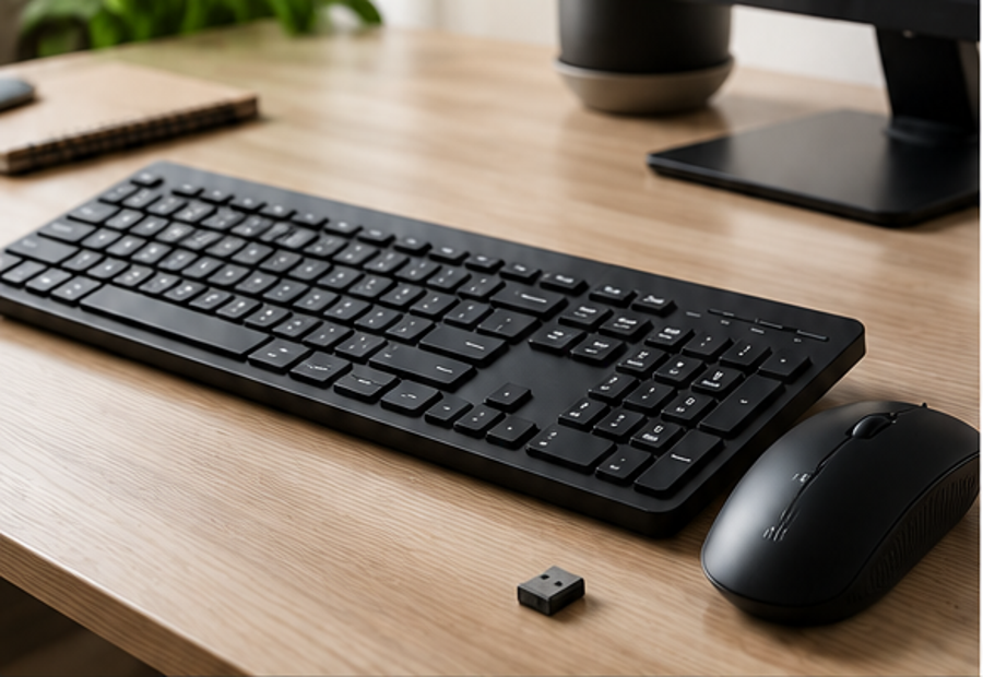 Kit Teclado e Mouse Sem Fio realista